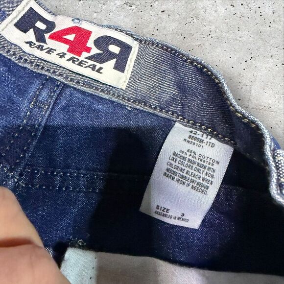 Y2K Rave 4 Real R4R Ombre Jeans Size 3 Flare Leg Two-Tone Distressed Dance - Picture 9 of 11